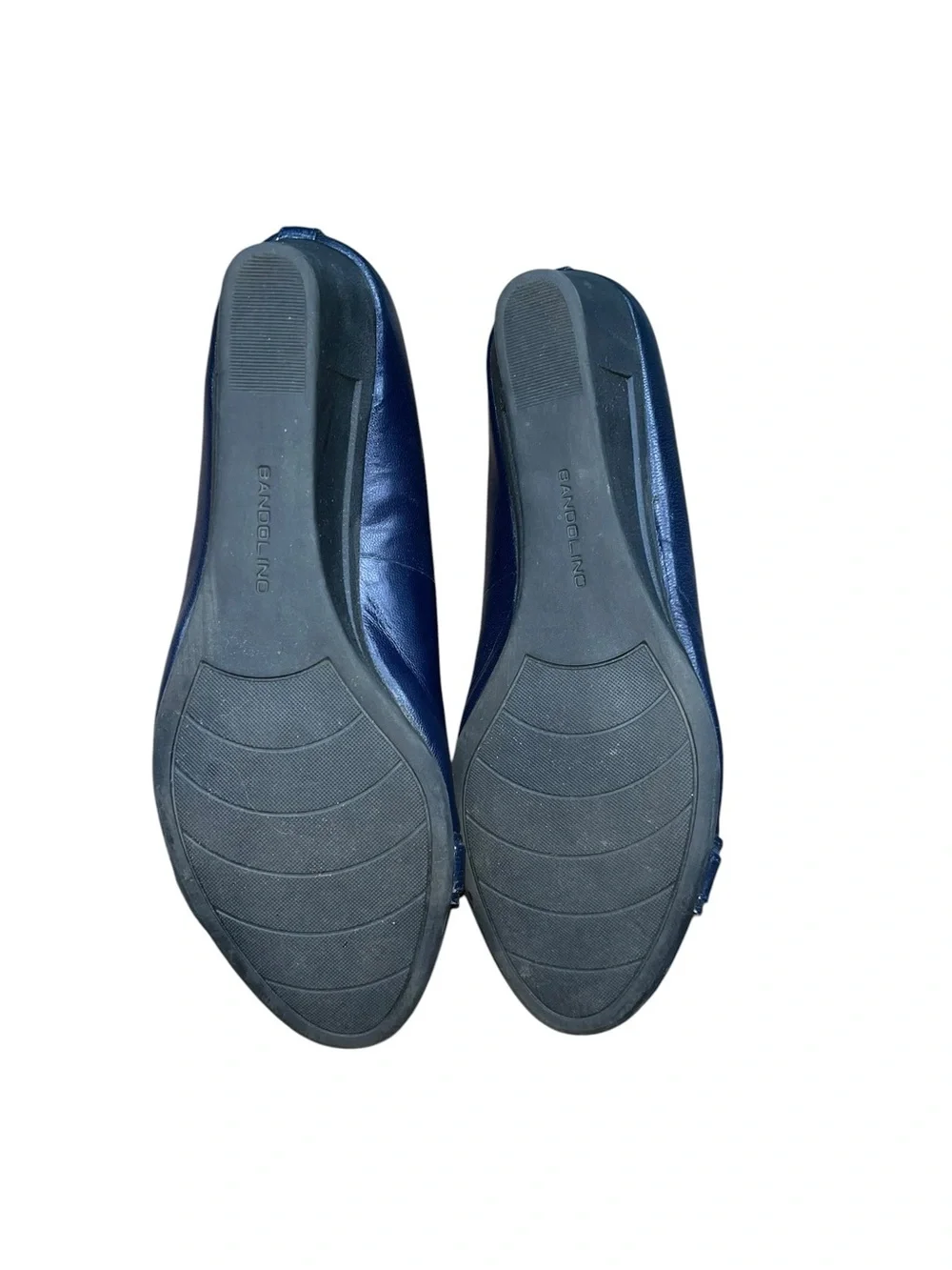 Bandolino Jacey Navy Blue Leather Wedge Slip On Shoes Women Size 8.5